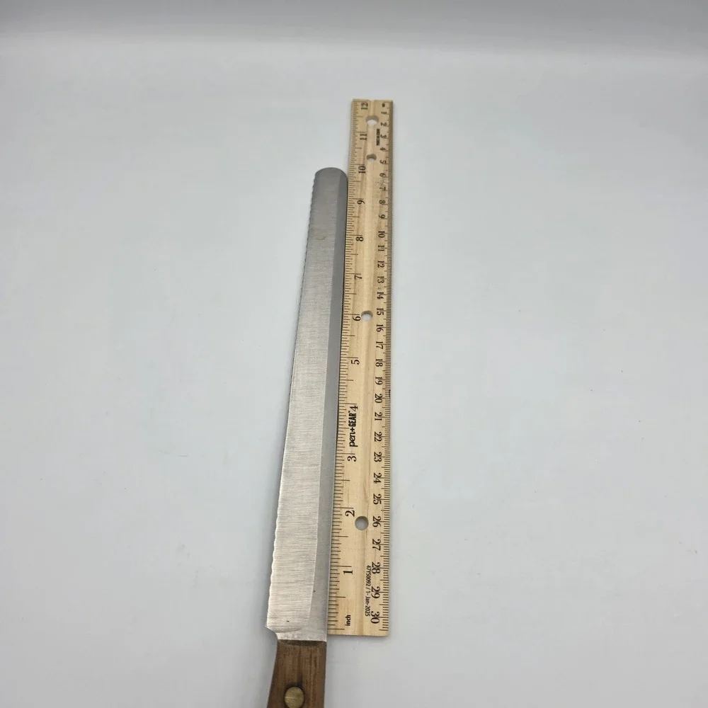 Vintage Chicago Cutlery Wood Handle BT10 Serrared Bread Knife Kitchen 10